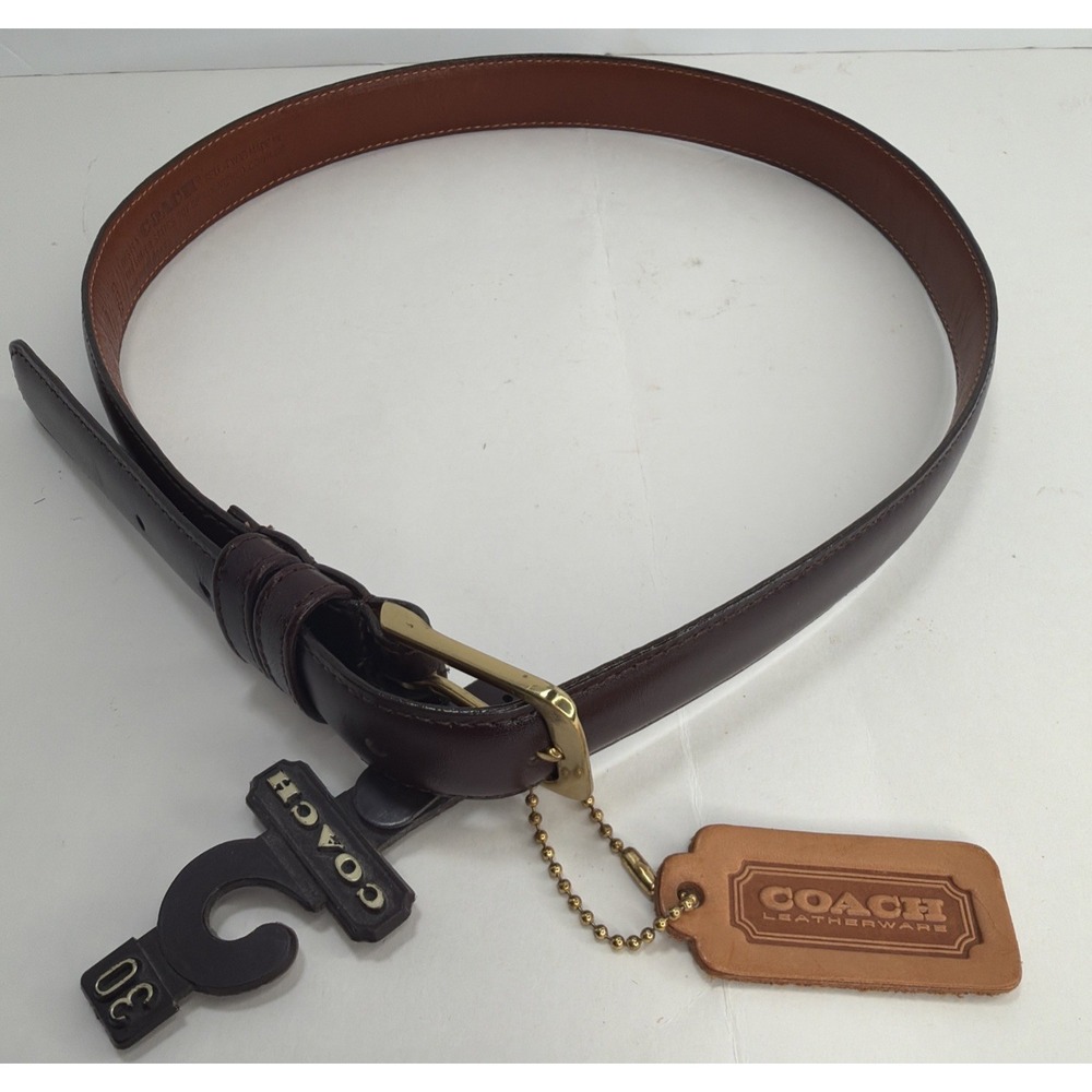 Vintage Coach 5700 Burgundy Cowhide Leather Belt Size 30 USA New With Tags